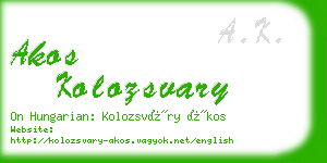 akos kolozsvary business card